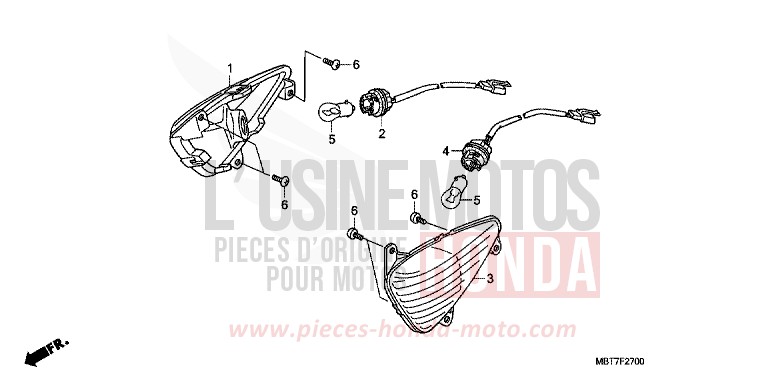 WINKER for Varadero ABS CHEVALIER SILVER METALLIC (NHA83) from 2007